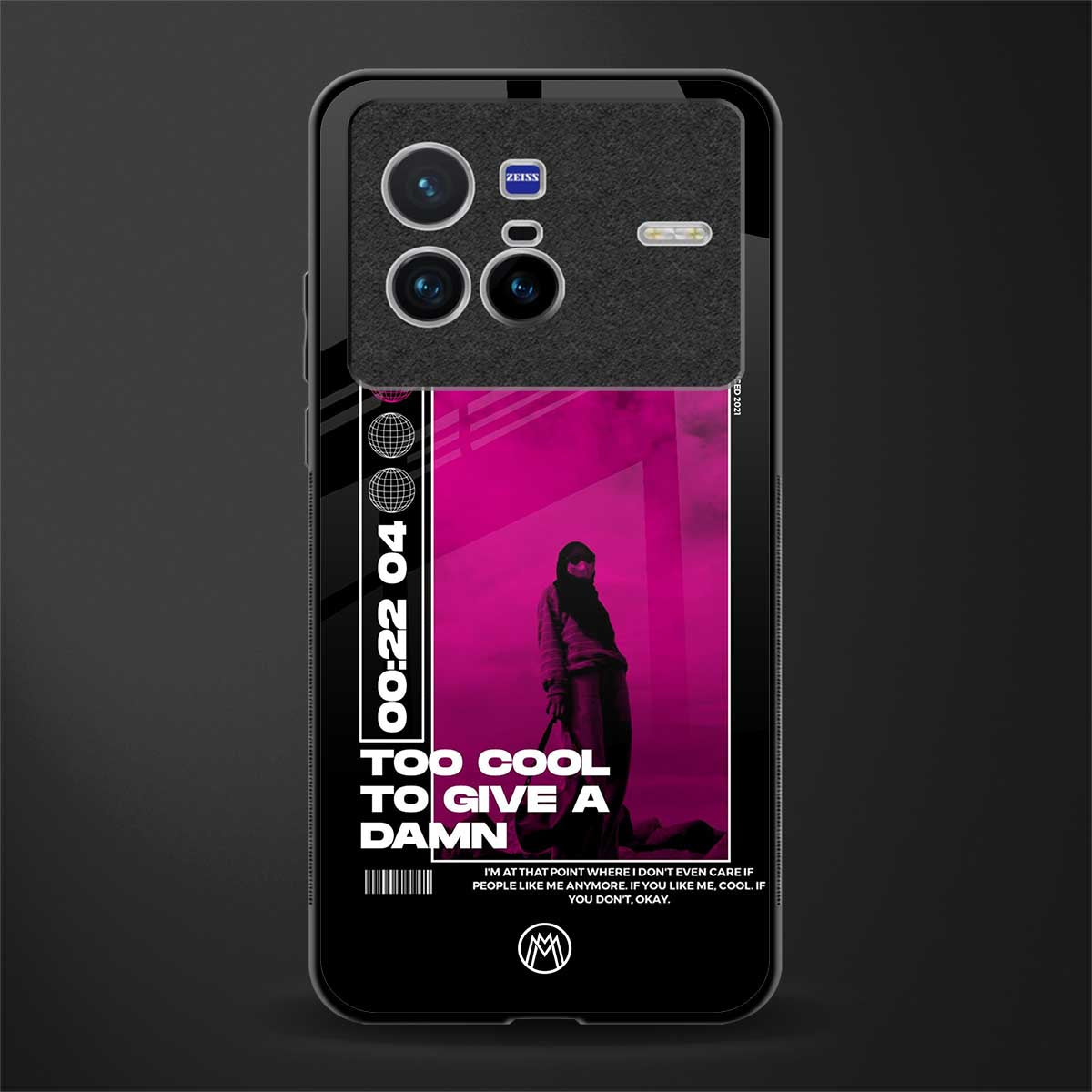 too cool to give a damn glass case for vivo x80 image