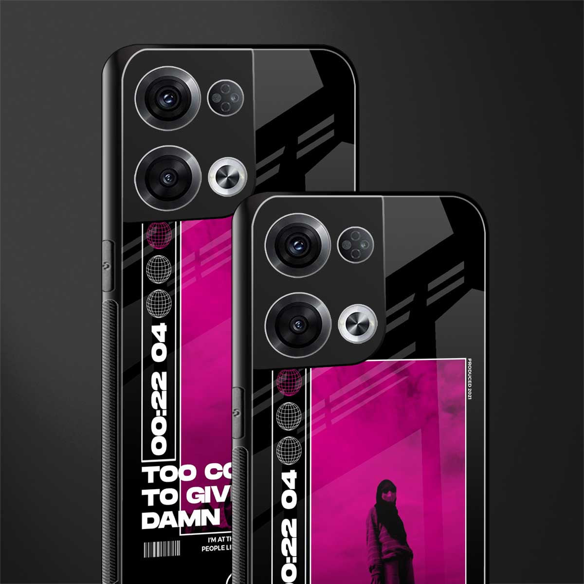 too cool to give a damn back phone cover | glass case for oppo reno 8 pro