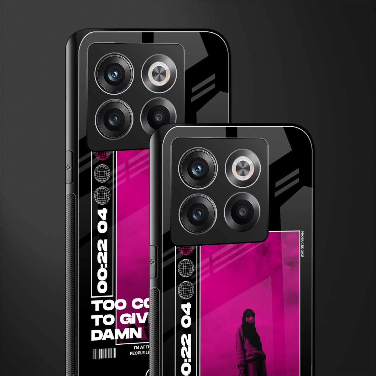 too cool to give a damn back phone cover | glass case for oneplus 10t