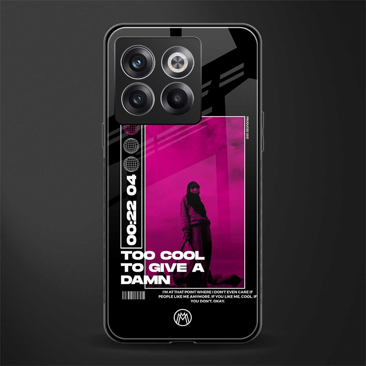 too cool to give a damn back phone cover | glass case for oneplus 10t