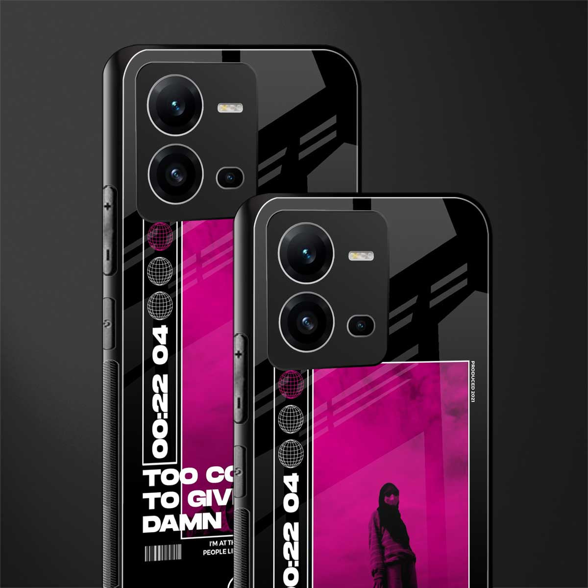 too cool to give a damn back phone cover | glass case for vivo v25-5g