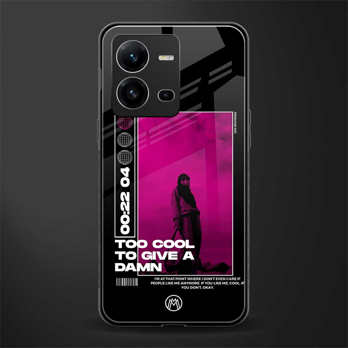 too cool to give a damn back phone cover | glass case for vivo v25-5g
