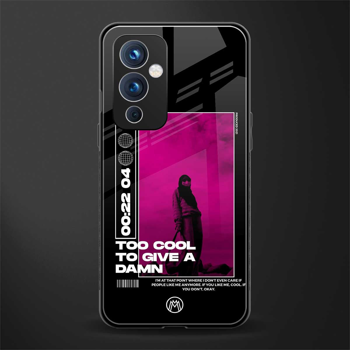too cool to give a damn back phone cover | glass case for oneplus 9