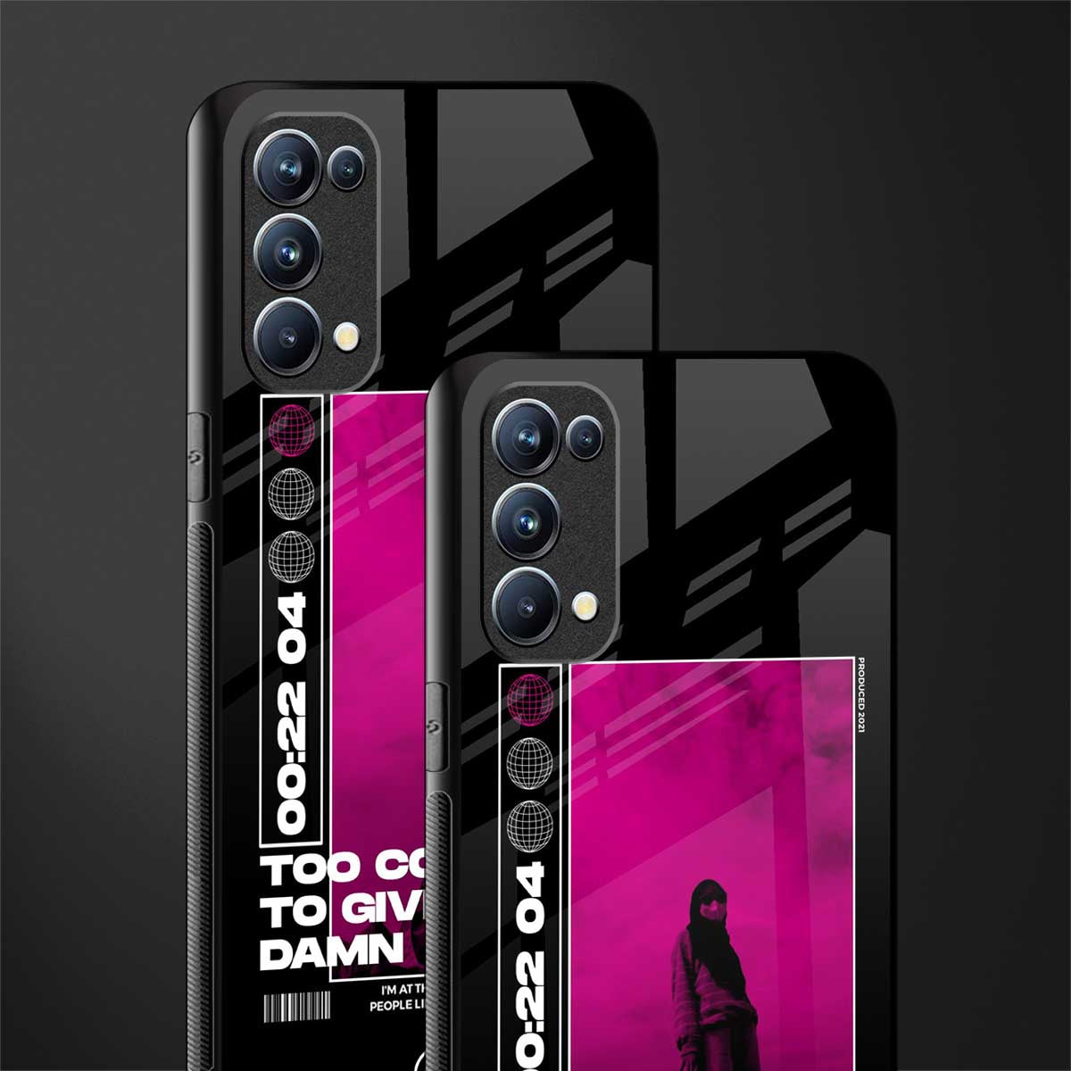 too cool to give a damn back phone cover | glass case for oppo reno 5