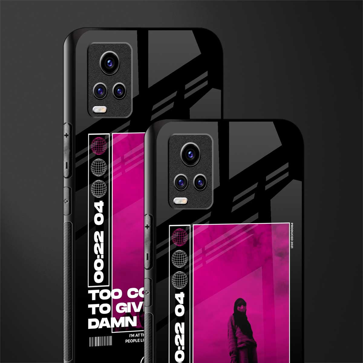 too cool to give a damn back phone cover | glass case for vivo v21e 4g