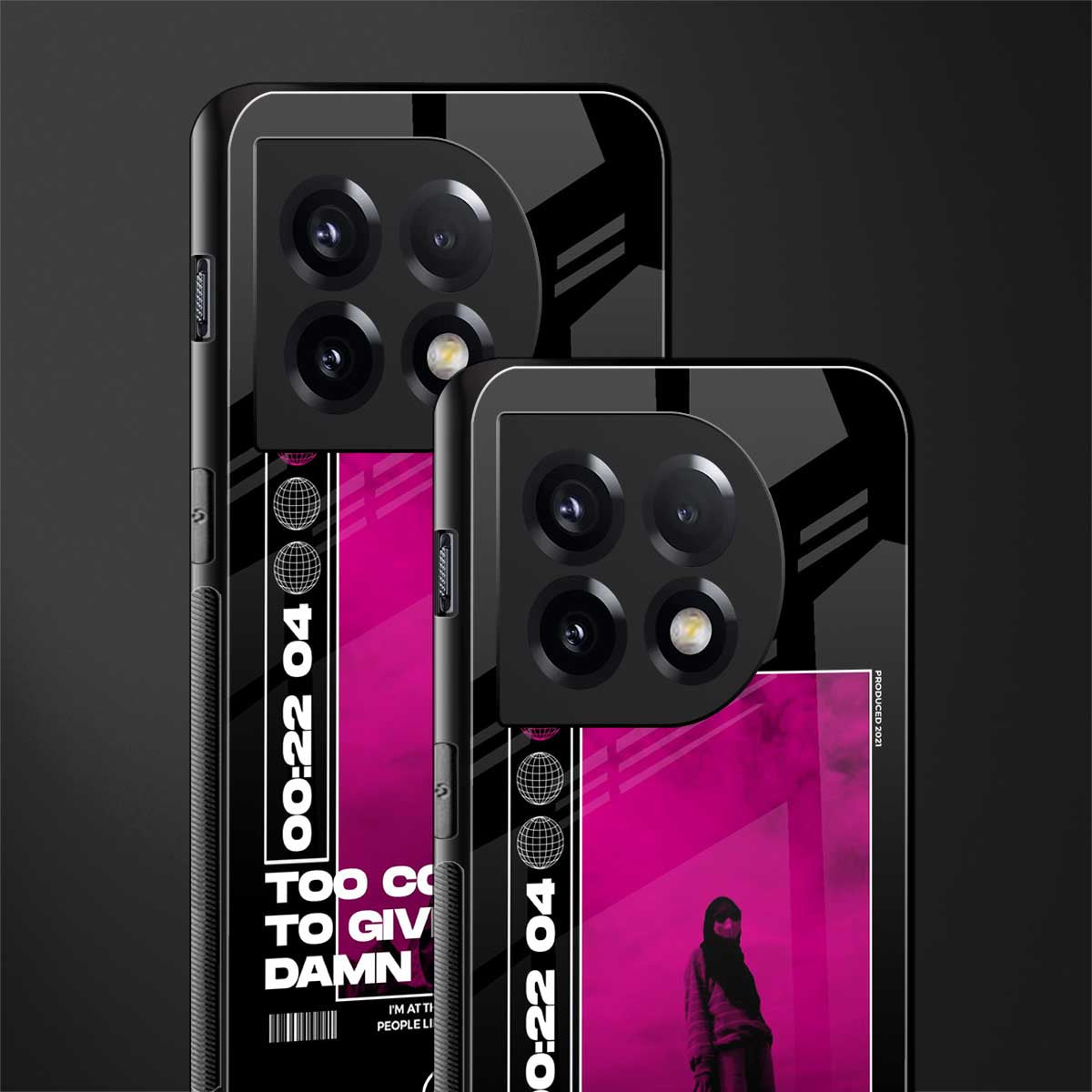 too cool to give a damn back phone cover | glass case for oneplus 11