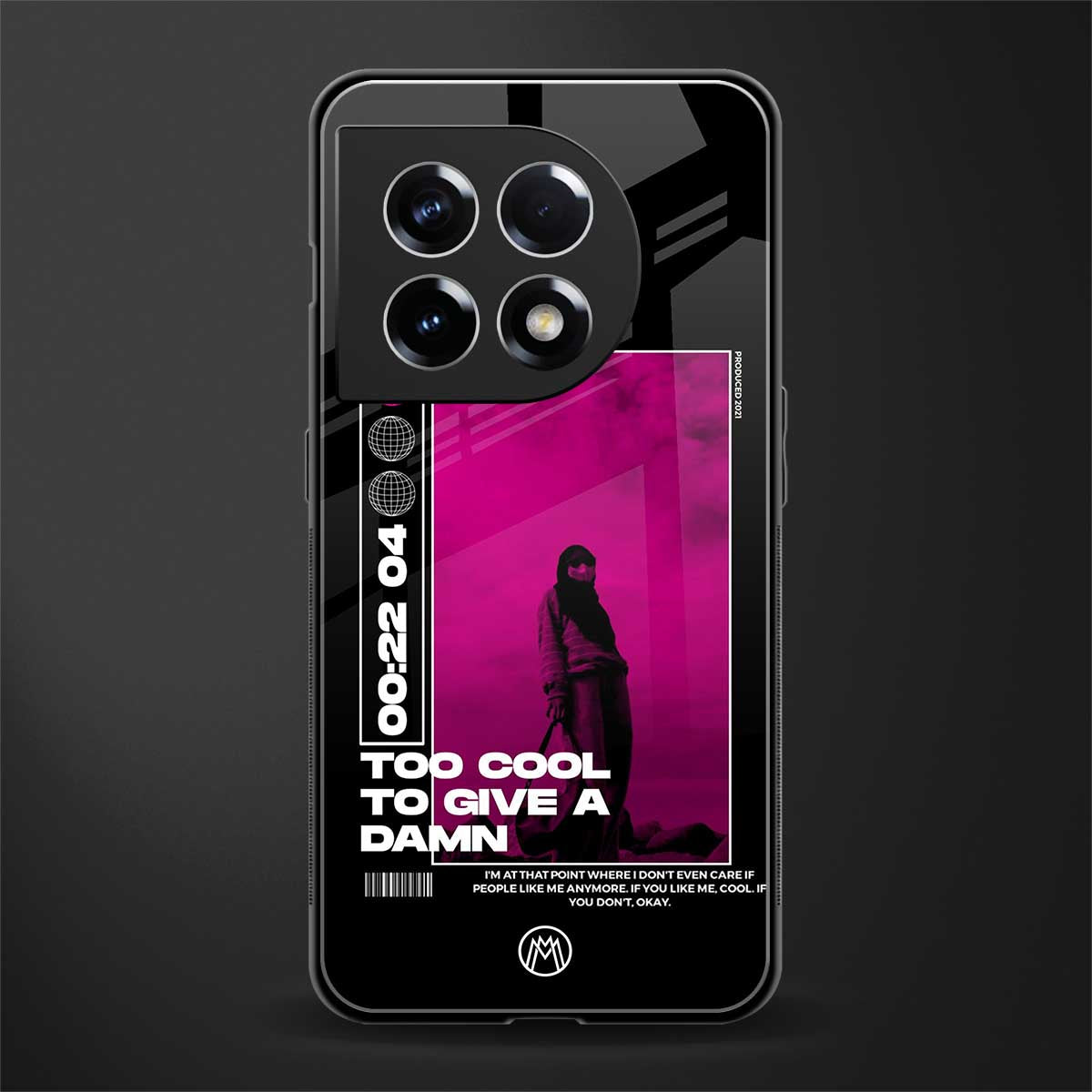 too cool to give a damn back phone cover | glass case for oneplus 11