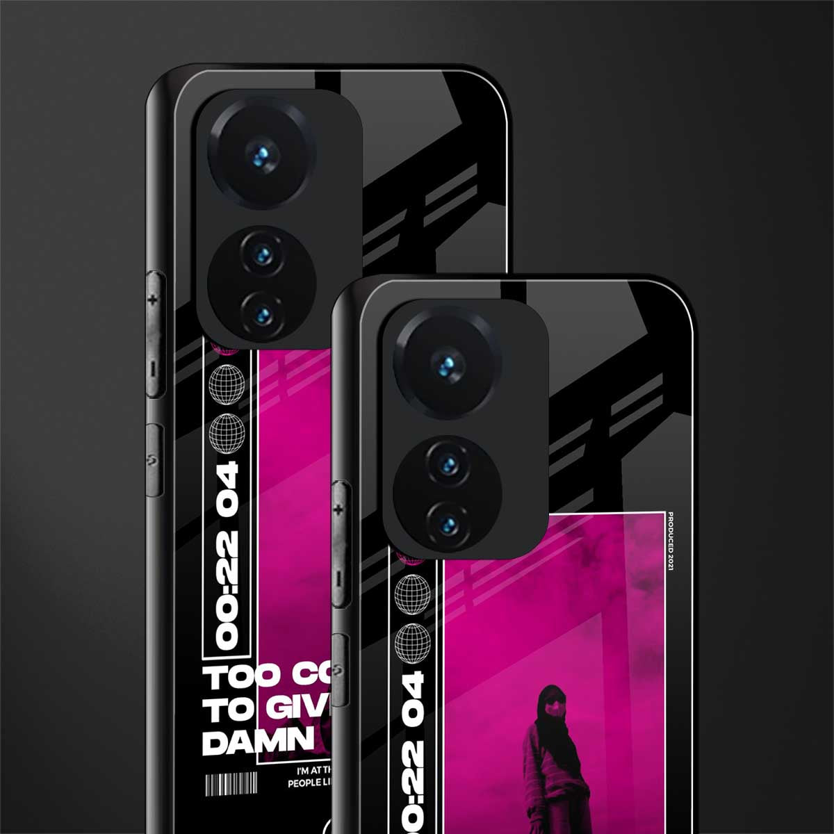 too cool to give a damn back phone cover | glass case for vivo t1 44w 4g