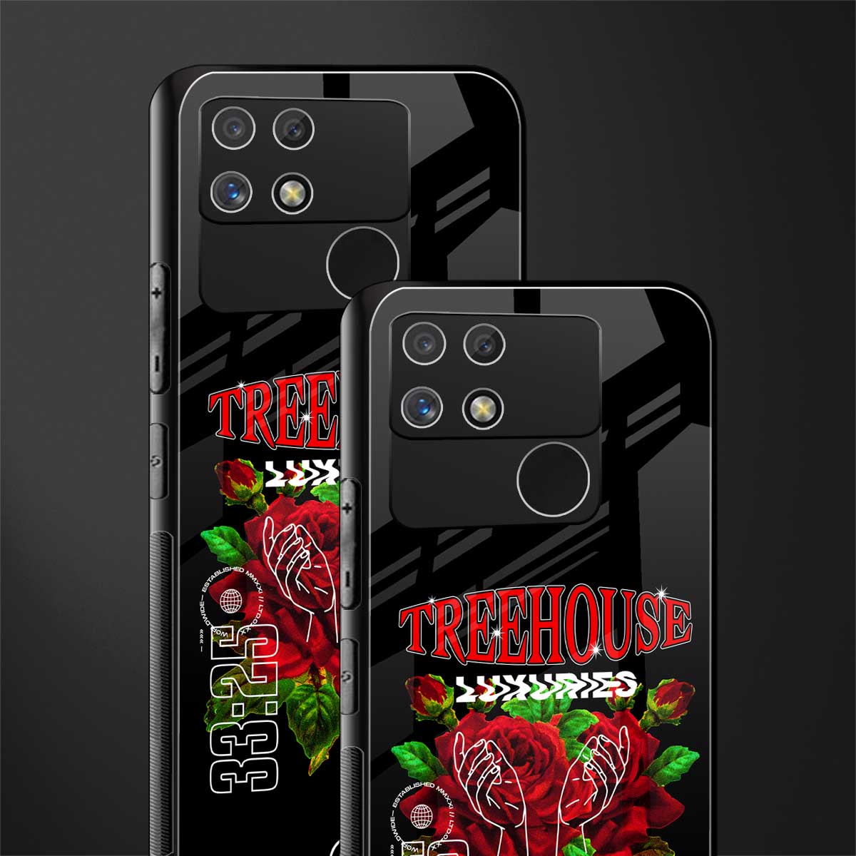 treehouse back phone cover | glass case for realme narzo 50a