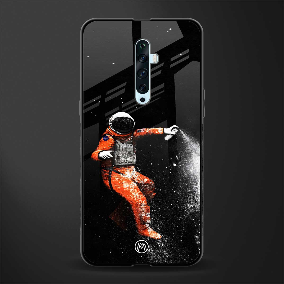 trippy astronaut glass case for oppo reno 2z image