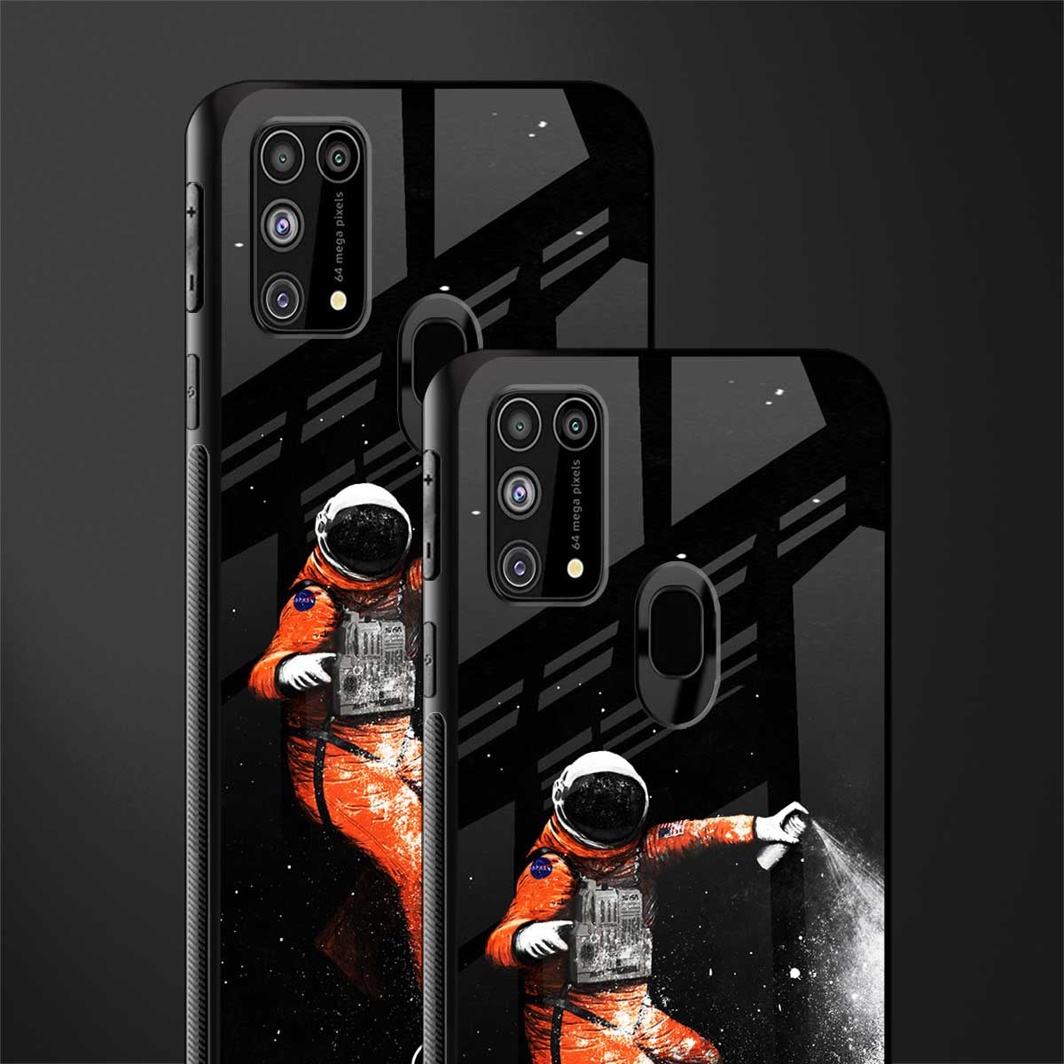 trippy astronaut glass case for samsung galaxy m31 prime edition image-2