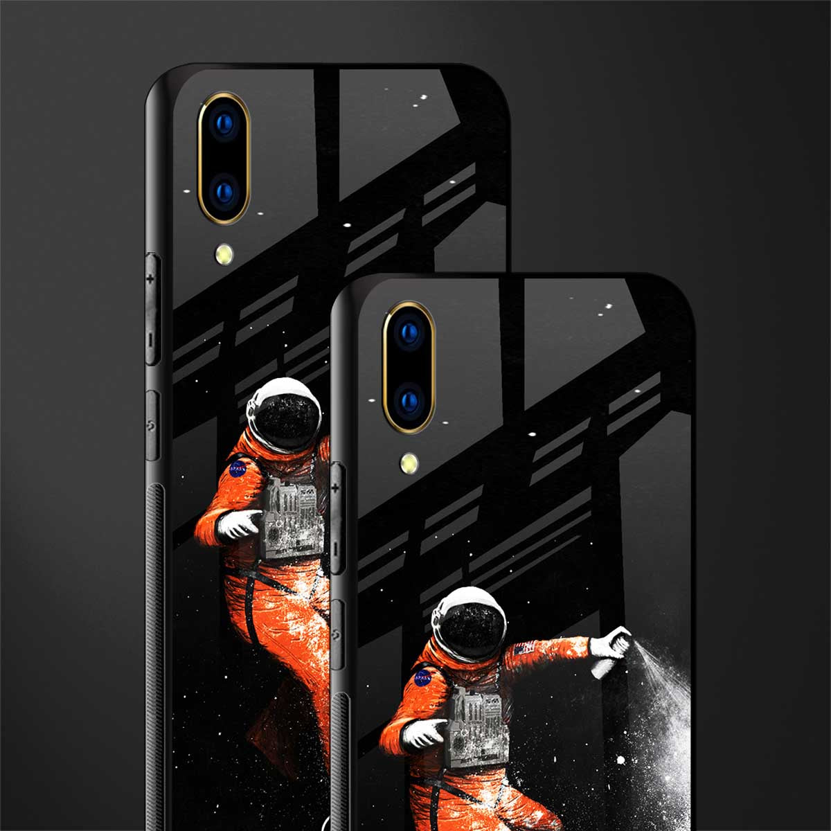 trippy astronaut glass case for vivo v11 pro image-2