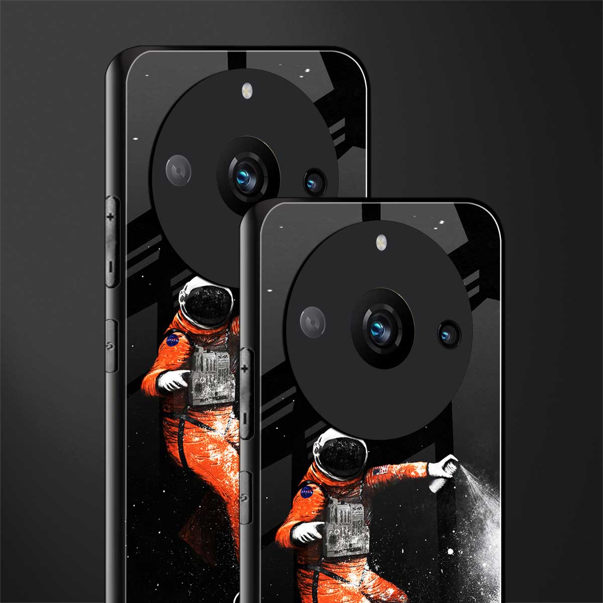 trippy astronaut back phone cover | glass case for realme 11 pro 5g