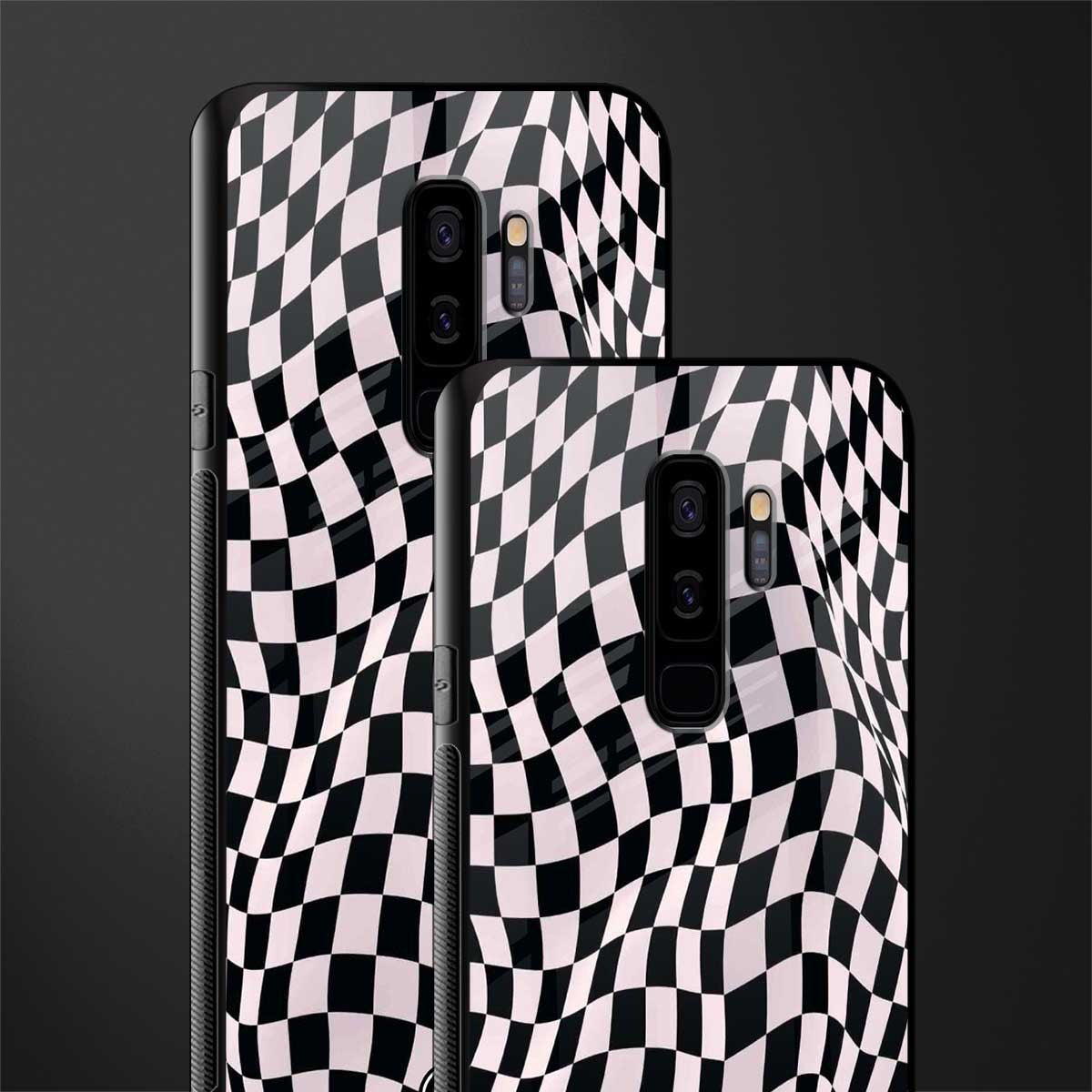 trippy b&w check pattern glass case for samsung galaxy s9 plus image-2
