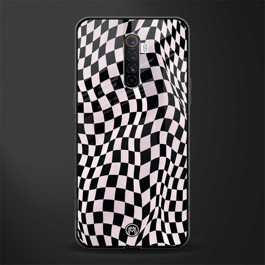 trippy b&w check pattern glass case for realme x2 pro image