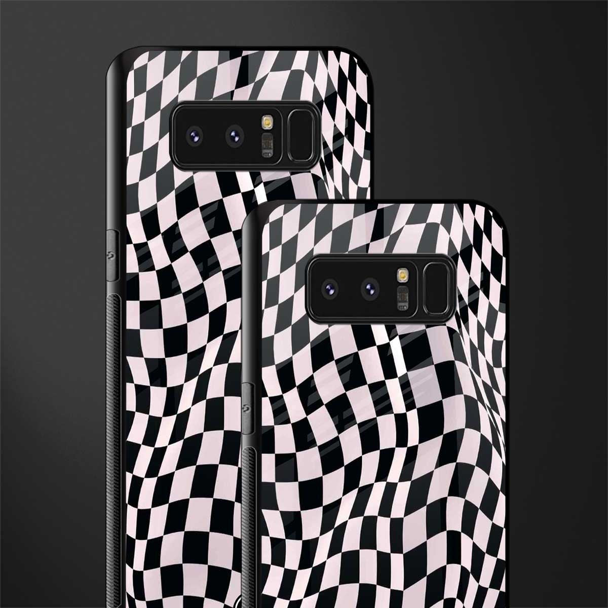 trippy b&w check pattern glass case for samsung galaxy note 8 image-2