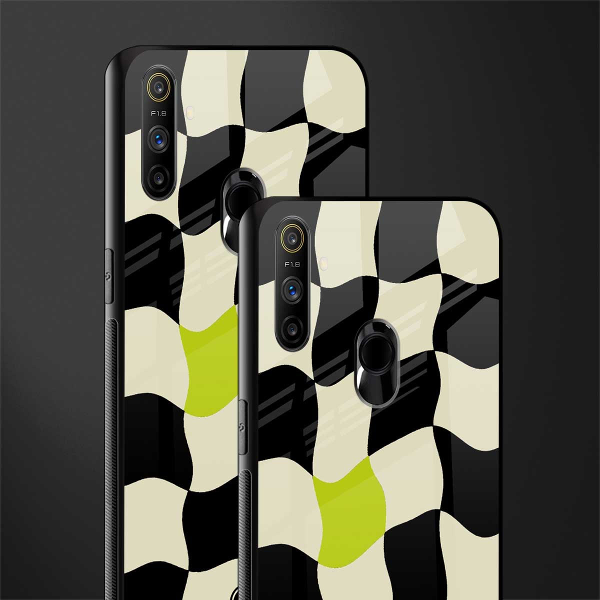 trippy pastel checks glass case for realme narzo 20a image-2