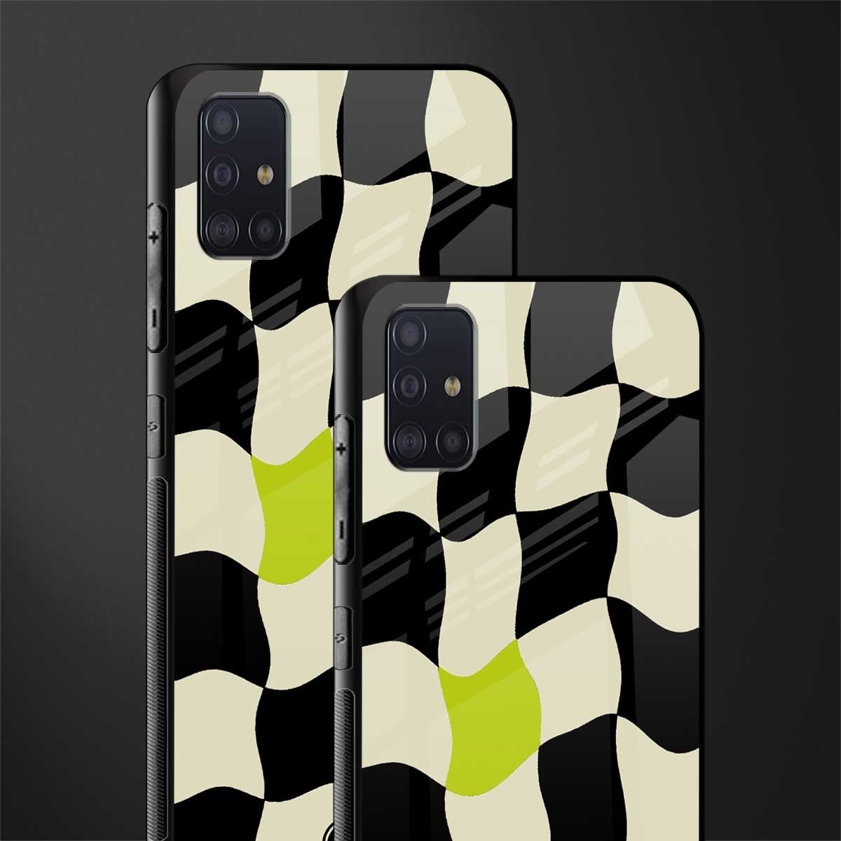 trippy pastel checks glass case for samsung galaxy a71 image-2