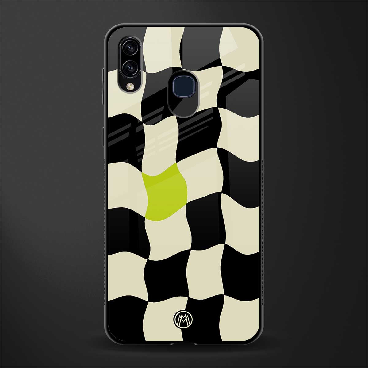 trippy pastel checks glass case for samsung galaxy a20 image