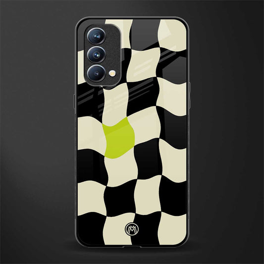 trippy pastel checks glass case for oppo f19s image