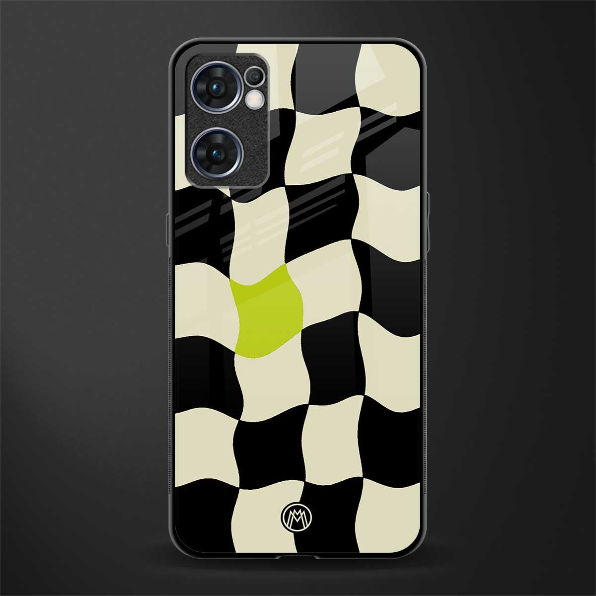 trippy pastel checks glass case for oppo reno7 5g image