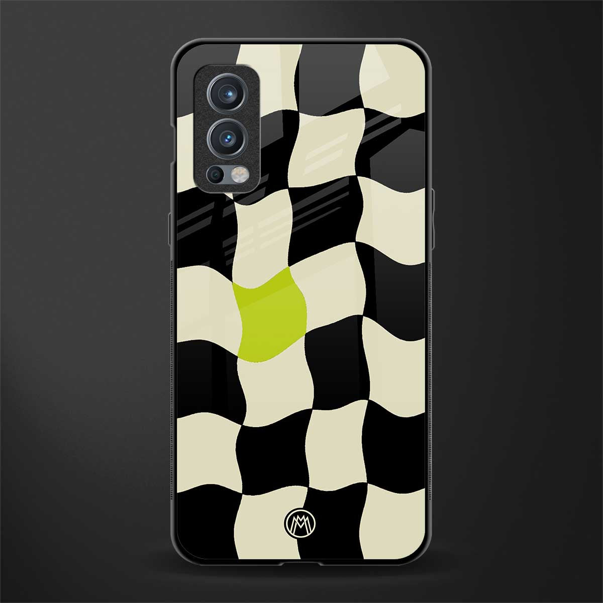trippy pastel checks glass case for oneplus nord 2 5g image