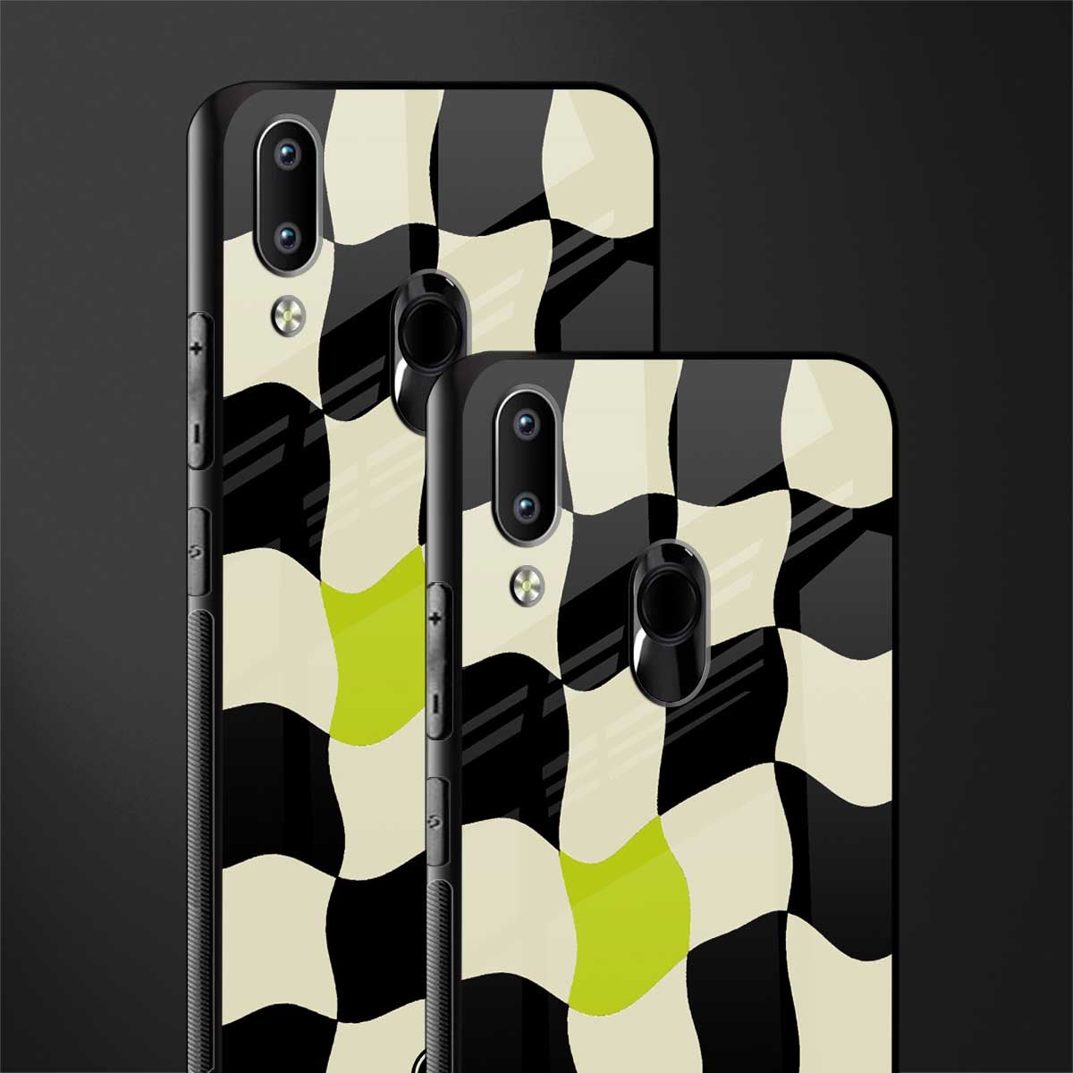 trippy pastel checks glass case for vivo y91 image-2
