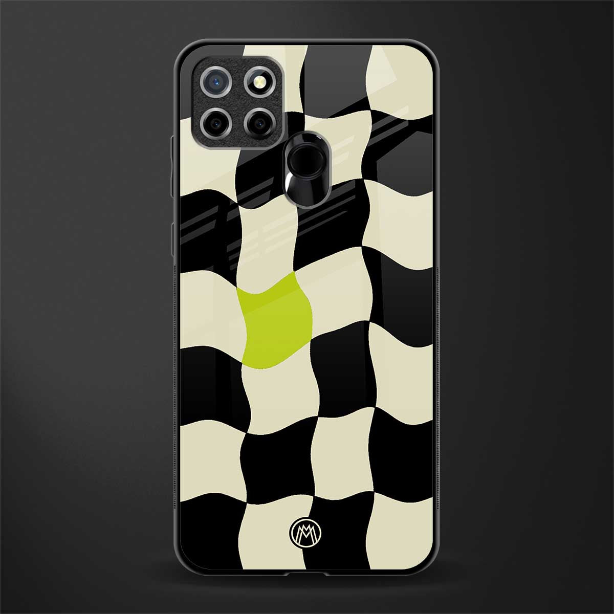 trippy pastel checks glass case for realme narzo 20 image
