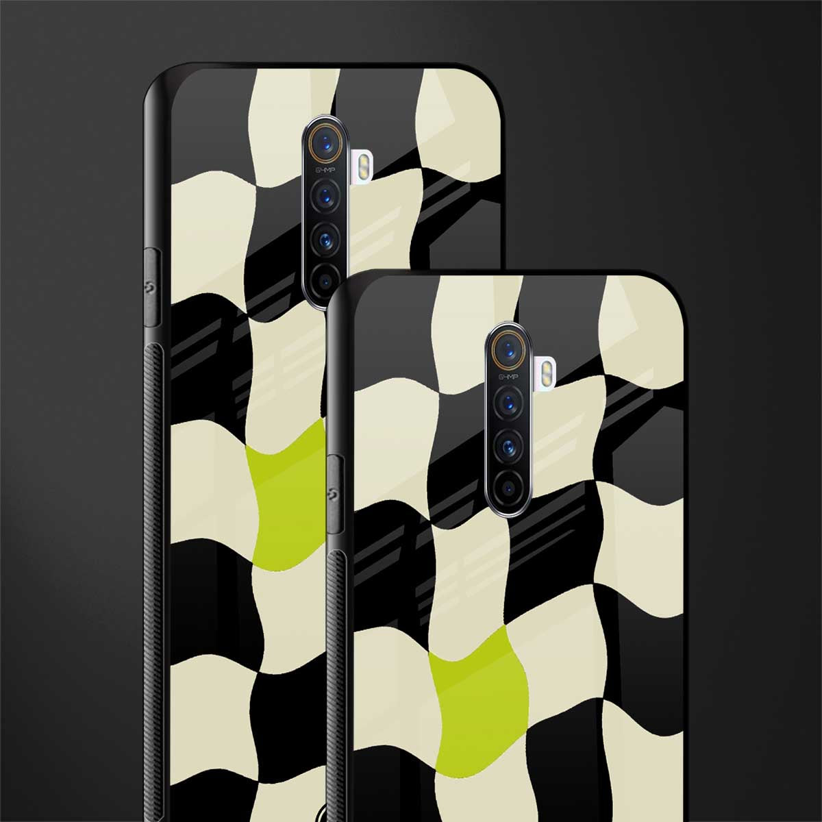 trippy pastel checks glass case for realme x2 pro image-2