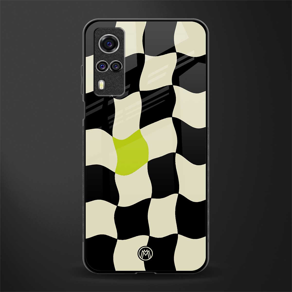trippy pastel checks glass case for vivo y51 image