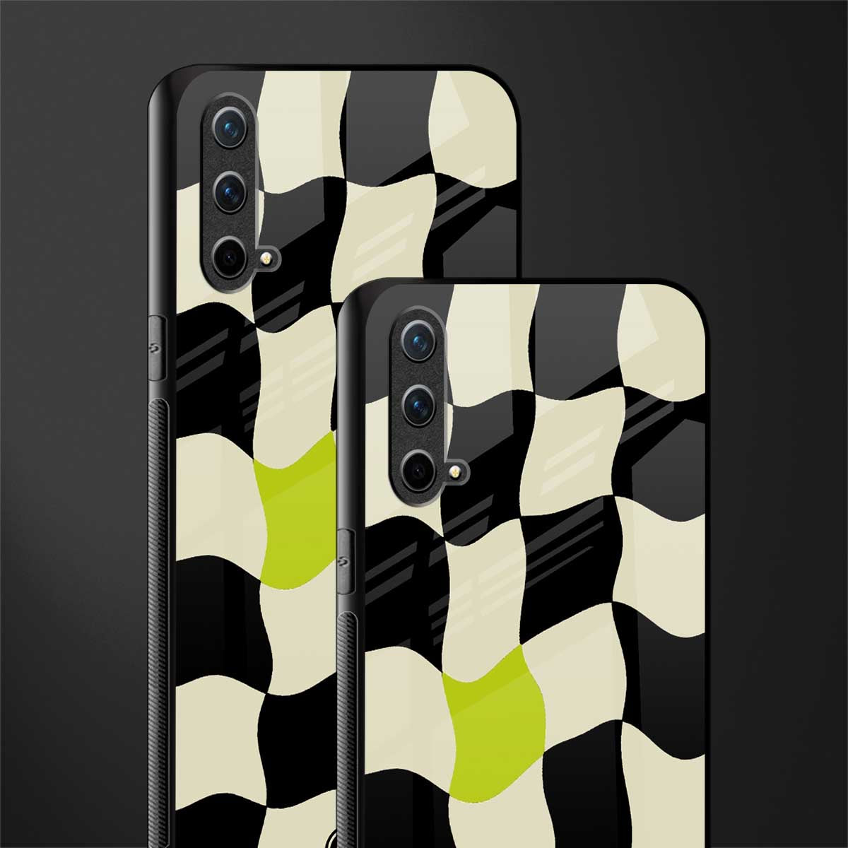 trippy pastel checks glass case for oneplus nord ce 5g image-2