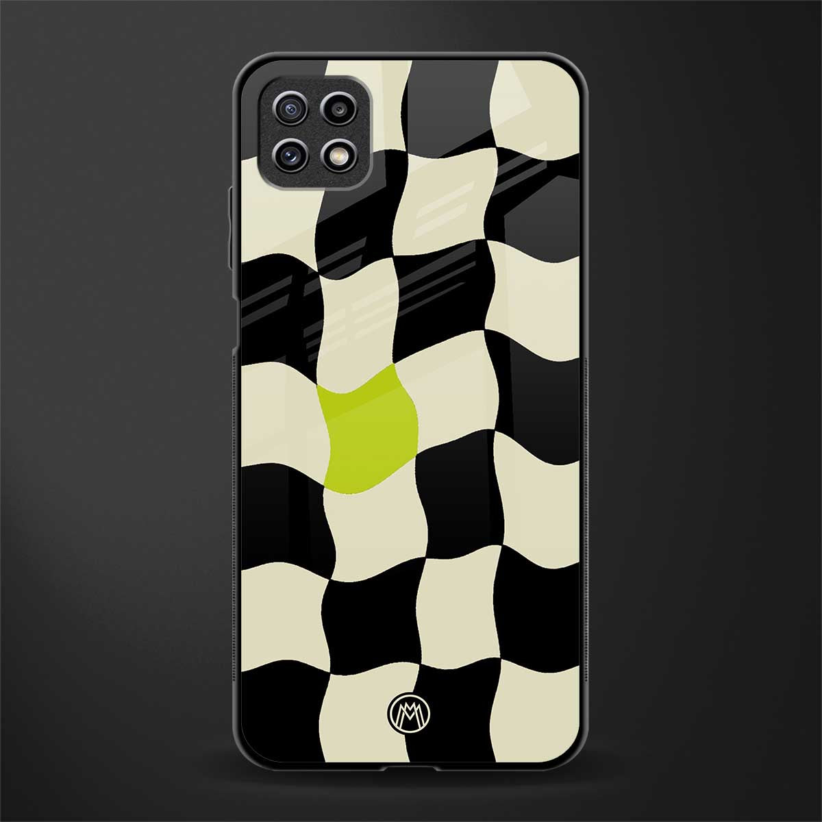 trippy pastel checks glass case for samsung galaxy a22 5g image