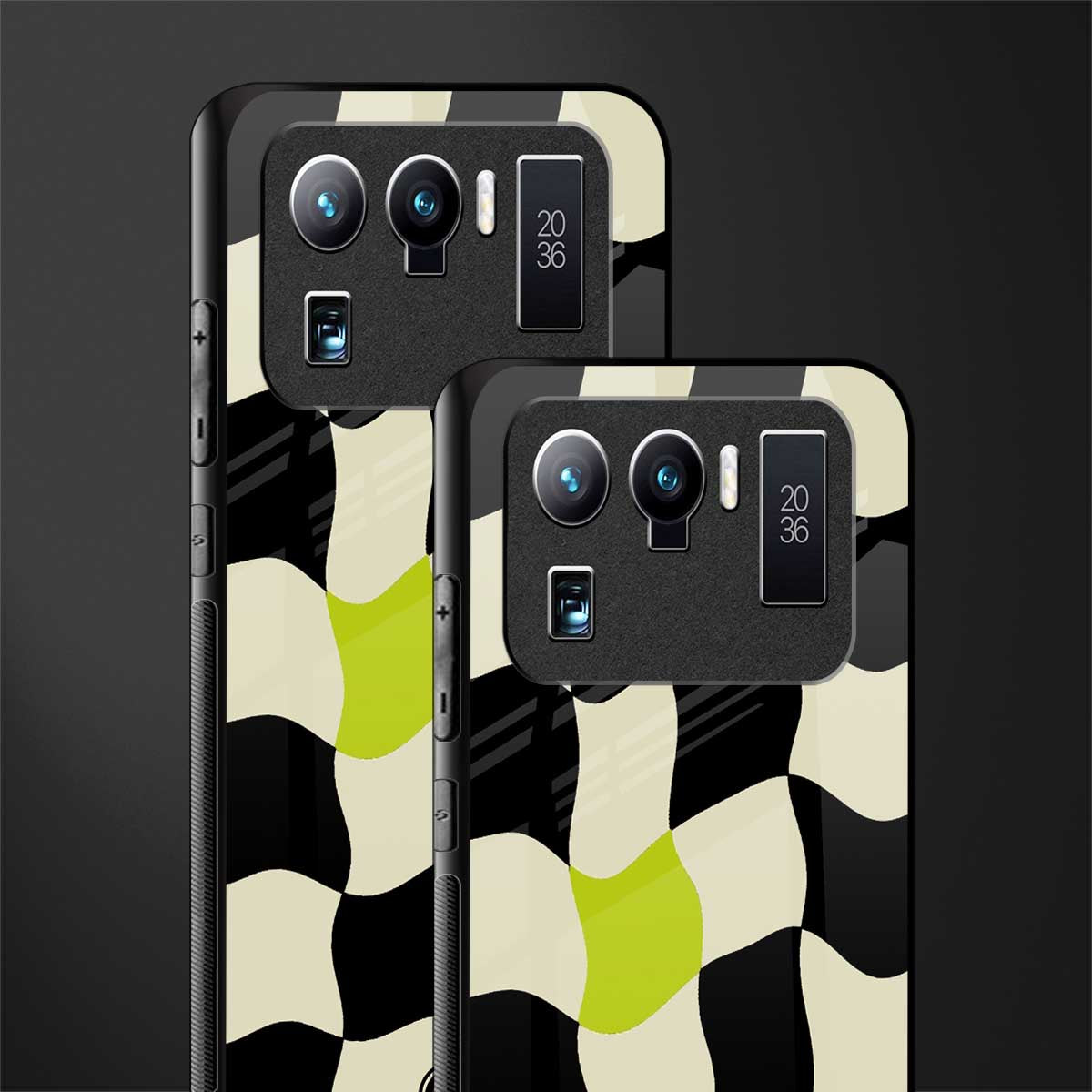 trippy pastel checks glass case for mi 11 ultra 5g image-2
