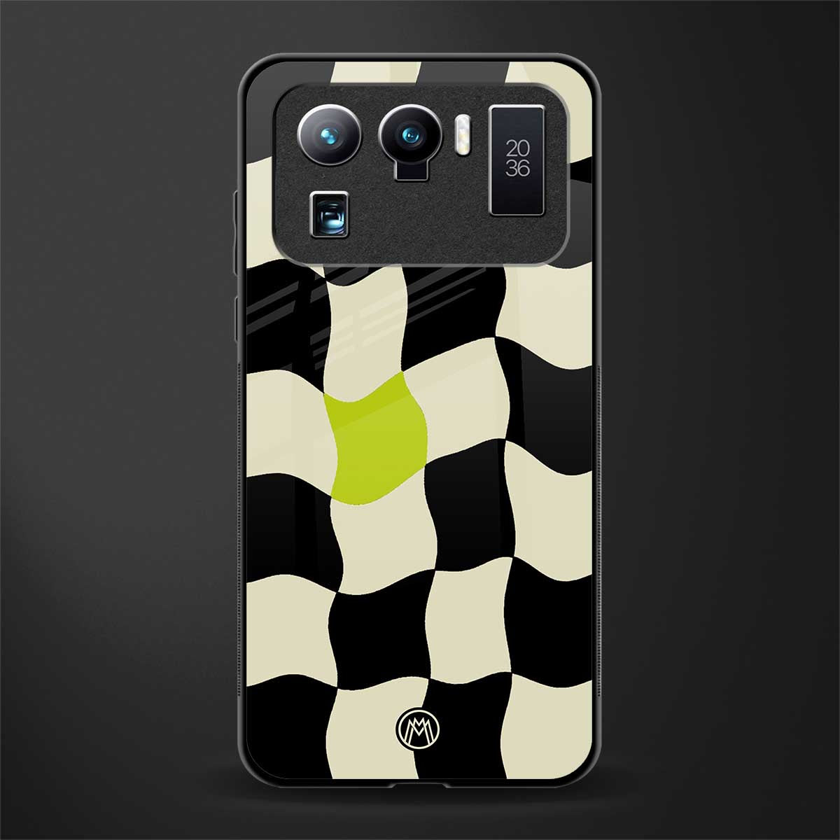 trippy pastel checks glass case for mi 11 ultra 5g image