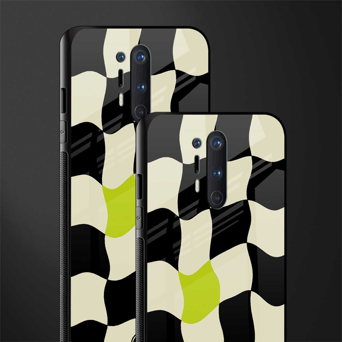 trippy pastel checks glass case for oneplus 8 pro image-2