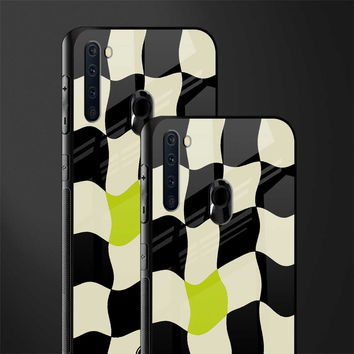 trippy pastel checks glass case for samsung a21 image-2
