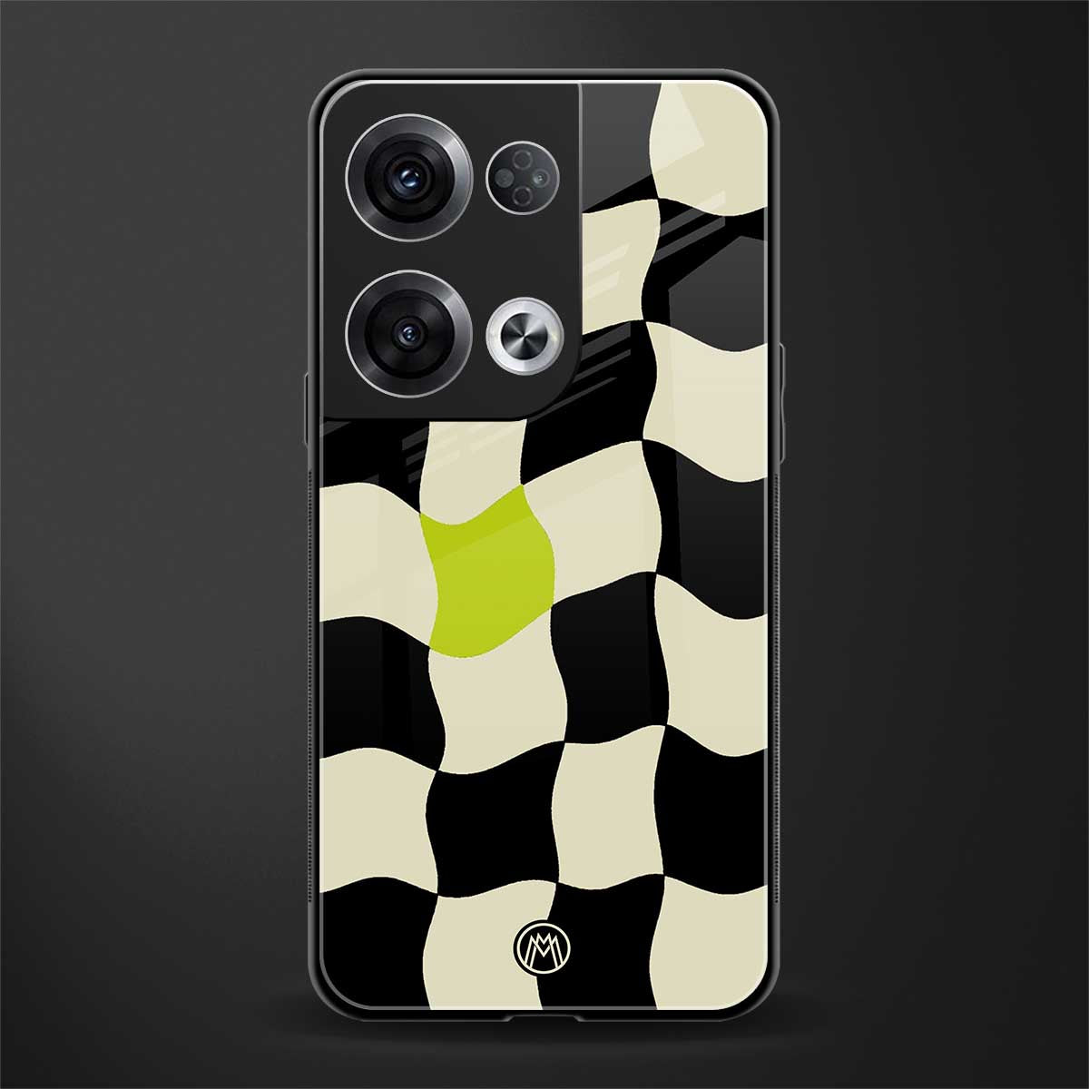 trippy pastel checks back phone cover | glass case for oppo reno 8