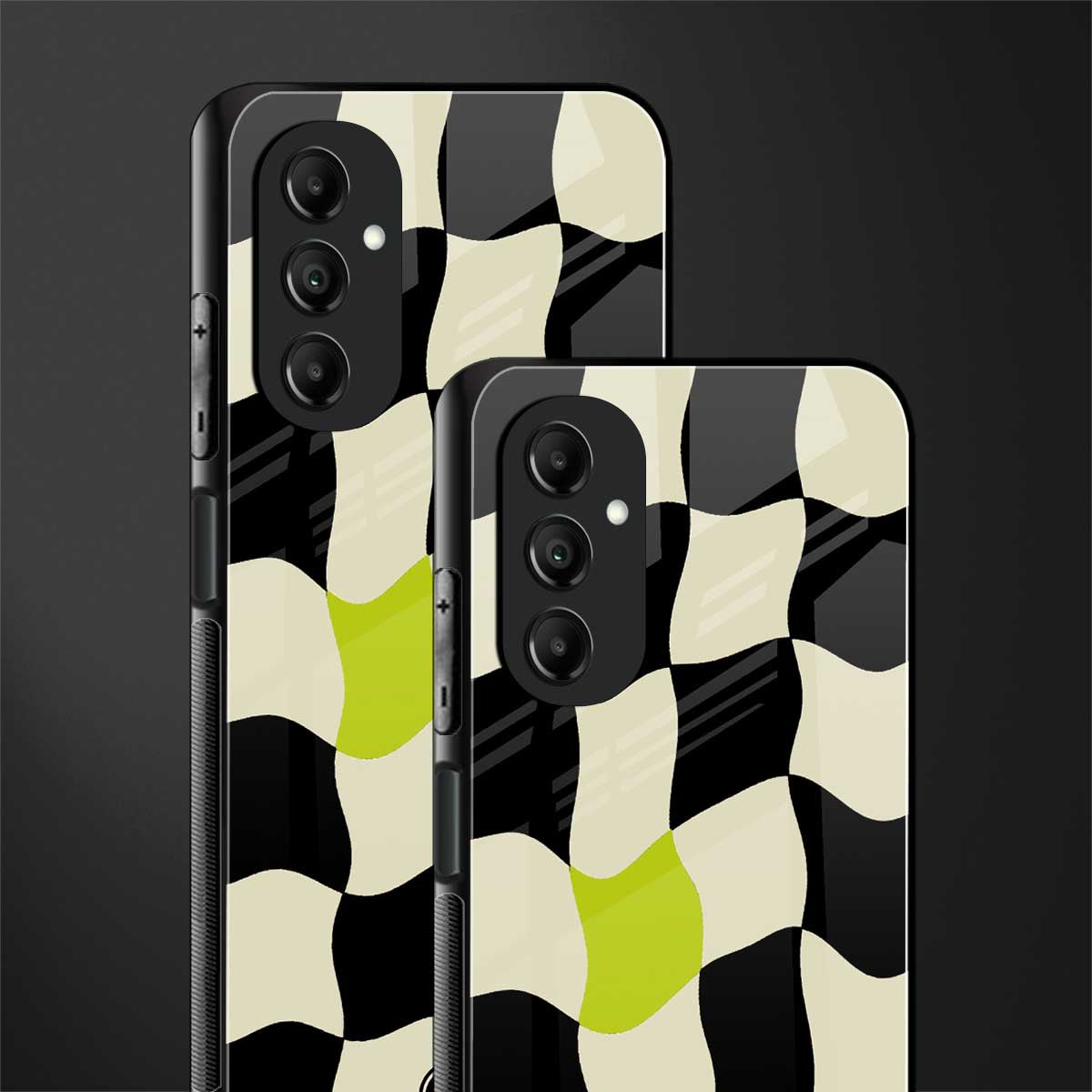 trippy pastel checks back phone cover | glass case for samsung galaxy a14 5g