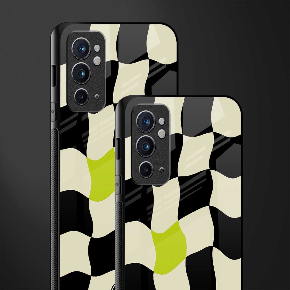 trippy pastel checks glass case for oneplus 9rt image-2
