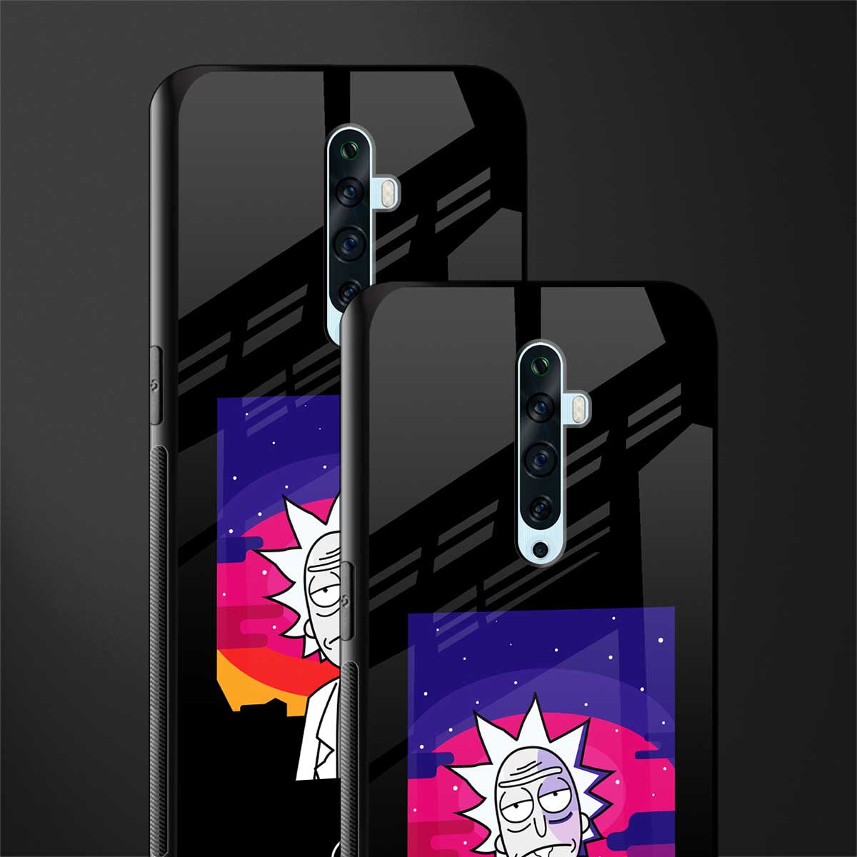 trippy rick sanchez glass case for oppo reno 2z image-2