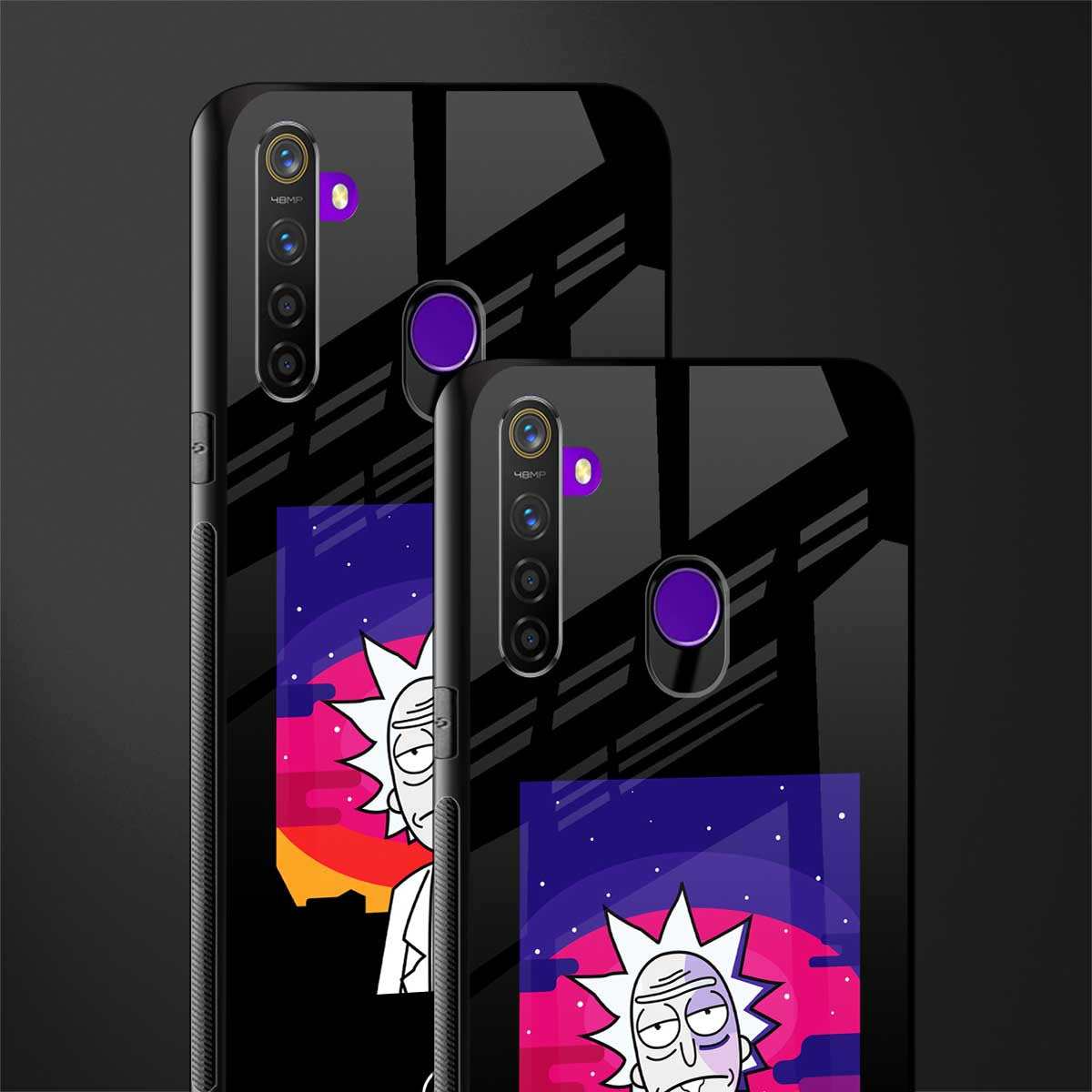 trippy rick sanchez glass case for realme 5s image-2