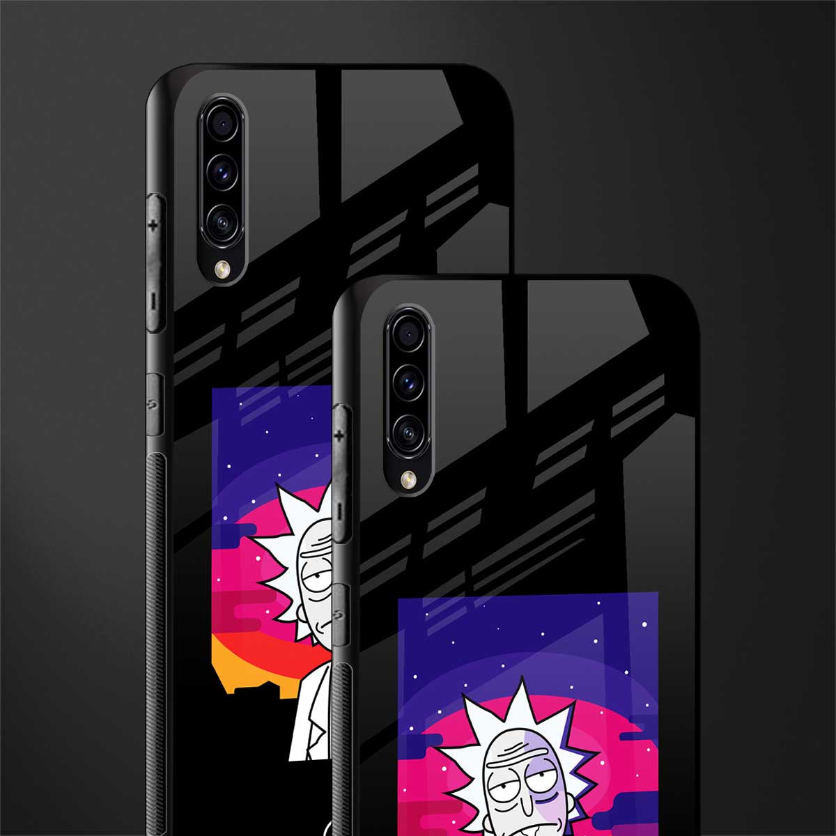 trippy rick sanchez glass case for samsung galaxy a70 image-2