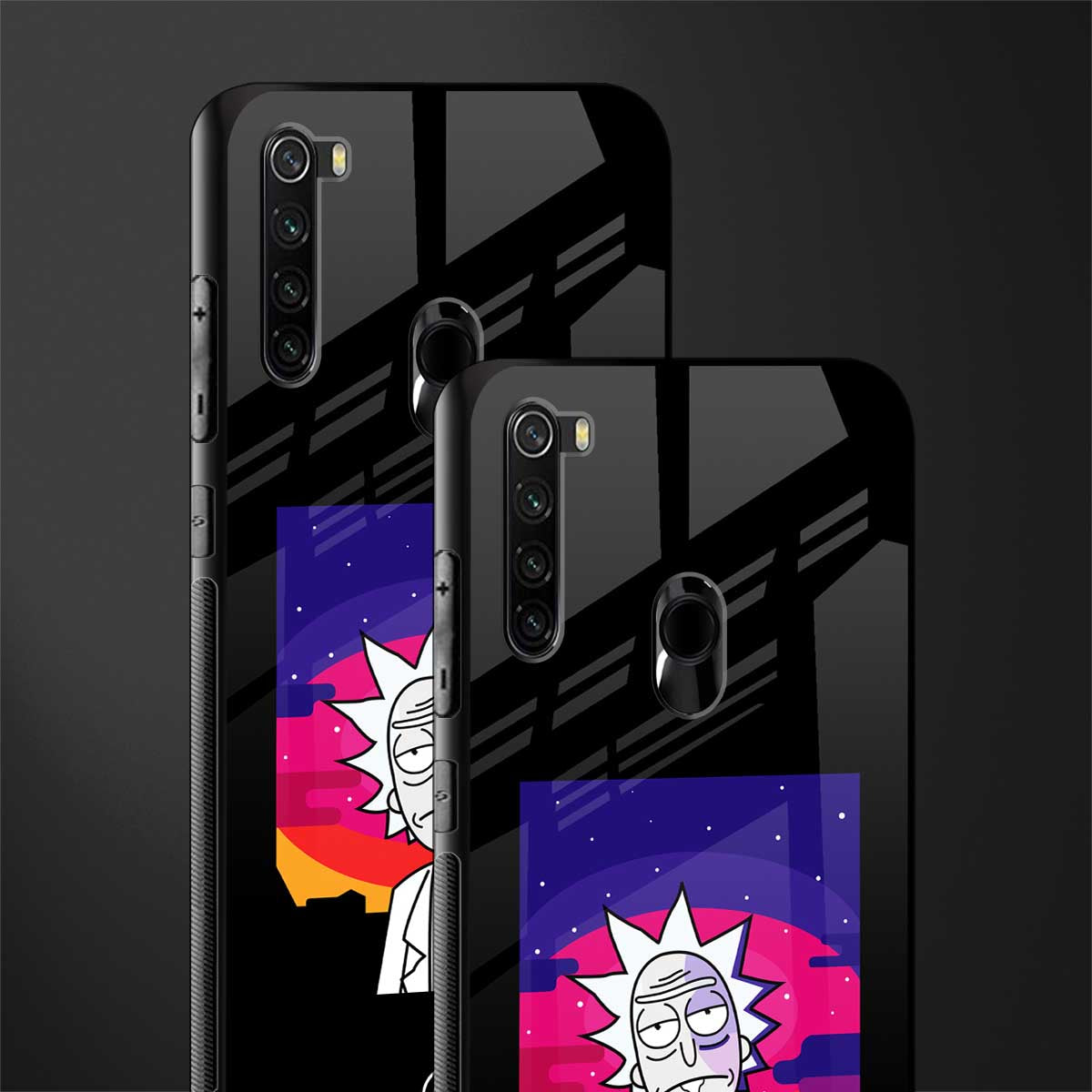 trippy rick sanchez glass case for redmi note 8 image-2
