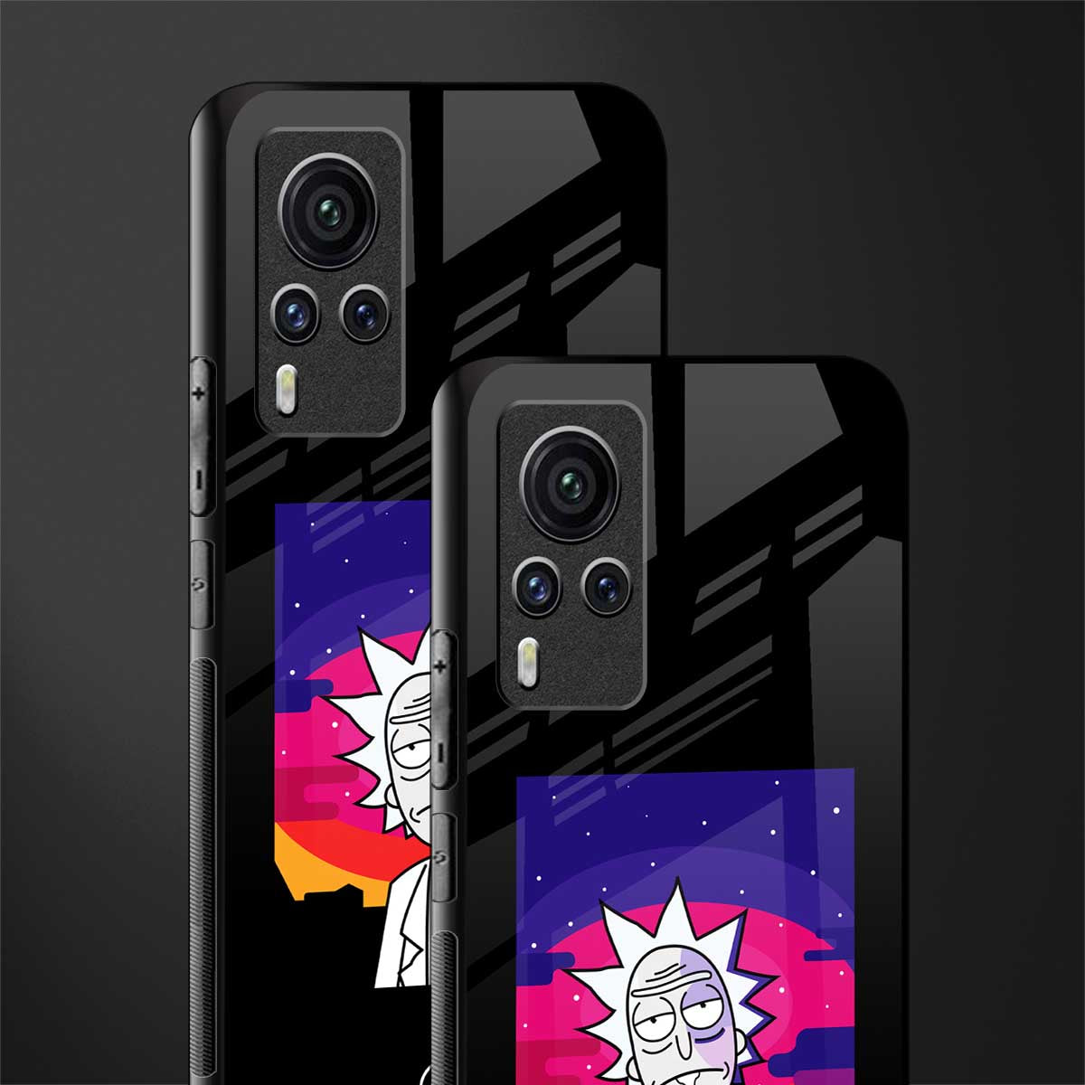 trippy rick sanchez glass case for vivo x60 pro image-2