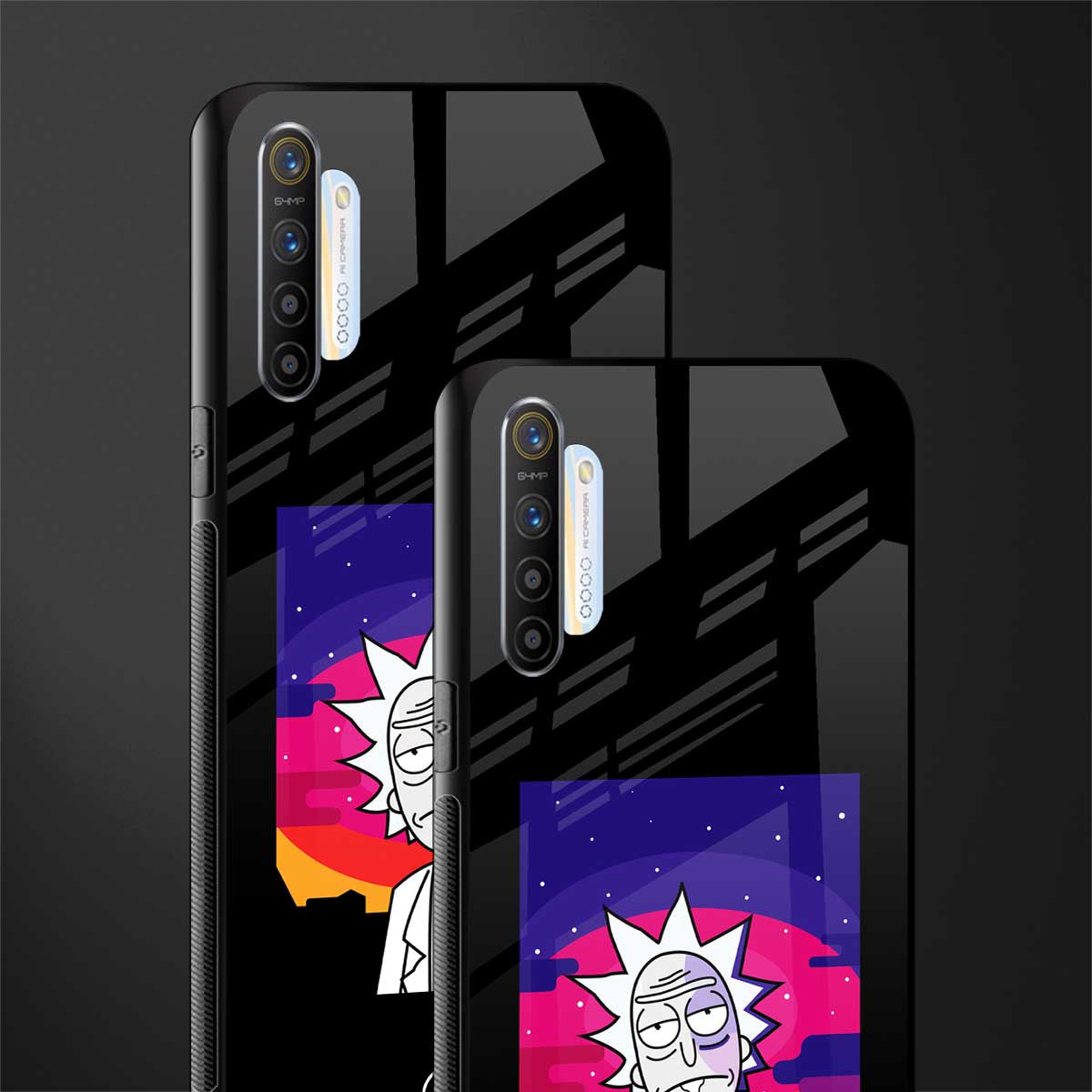 trippy rick sanchez glass case for realme x2 image-2