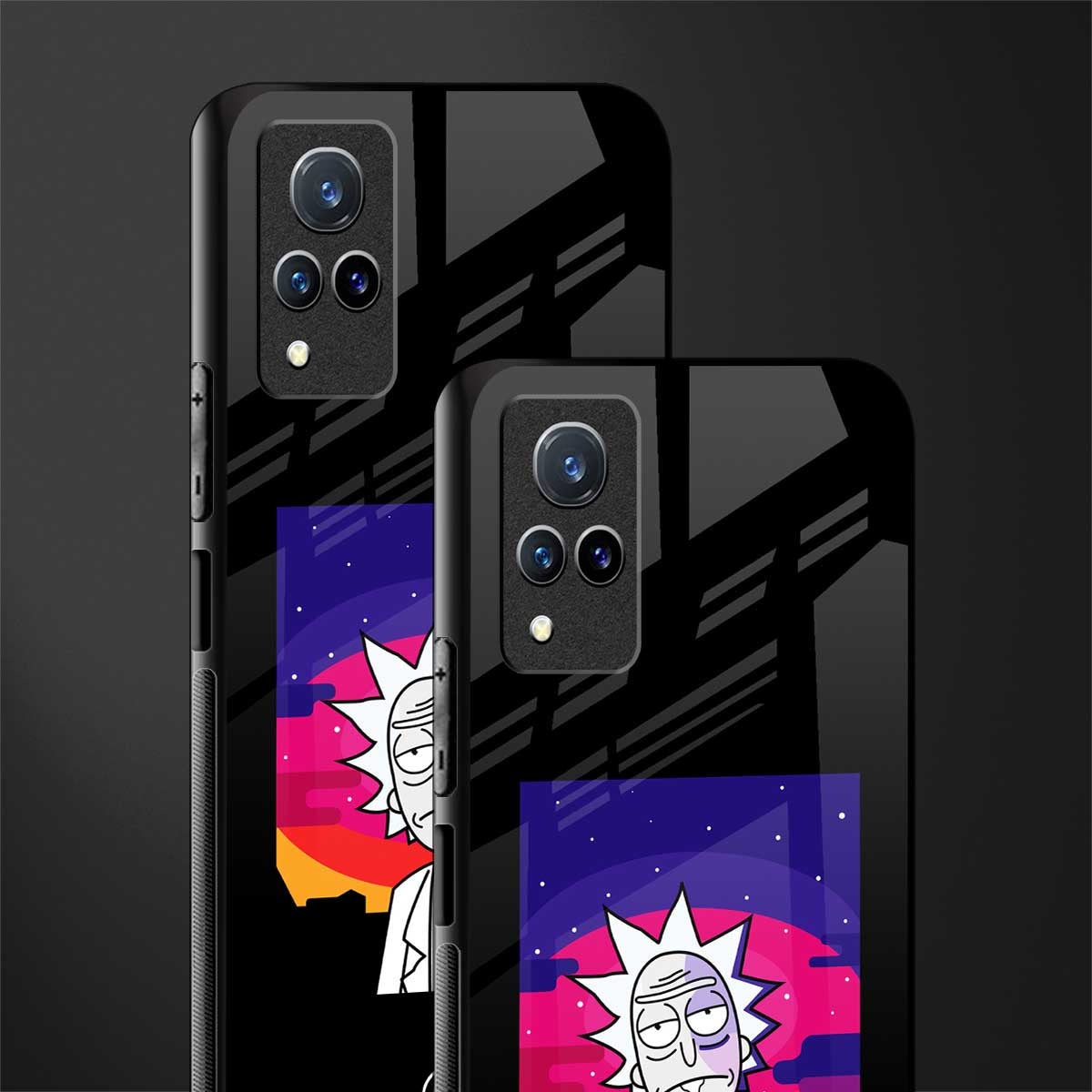 trippy rick sanchez glass case for vivo v21 5g image-2