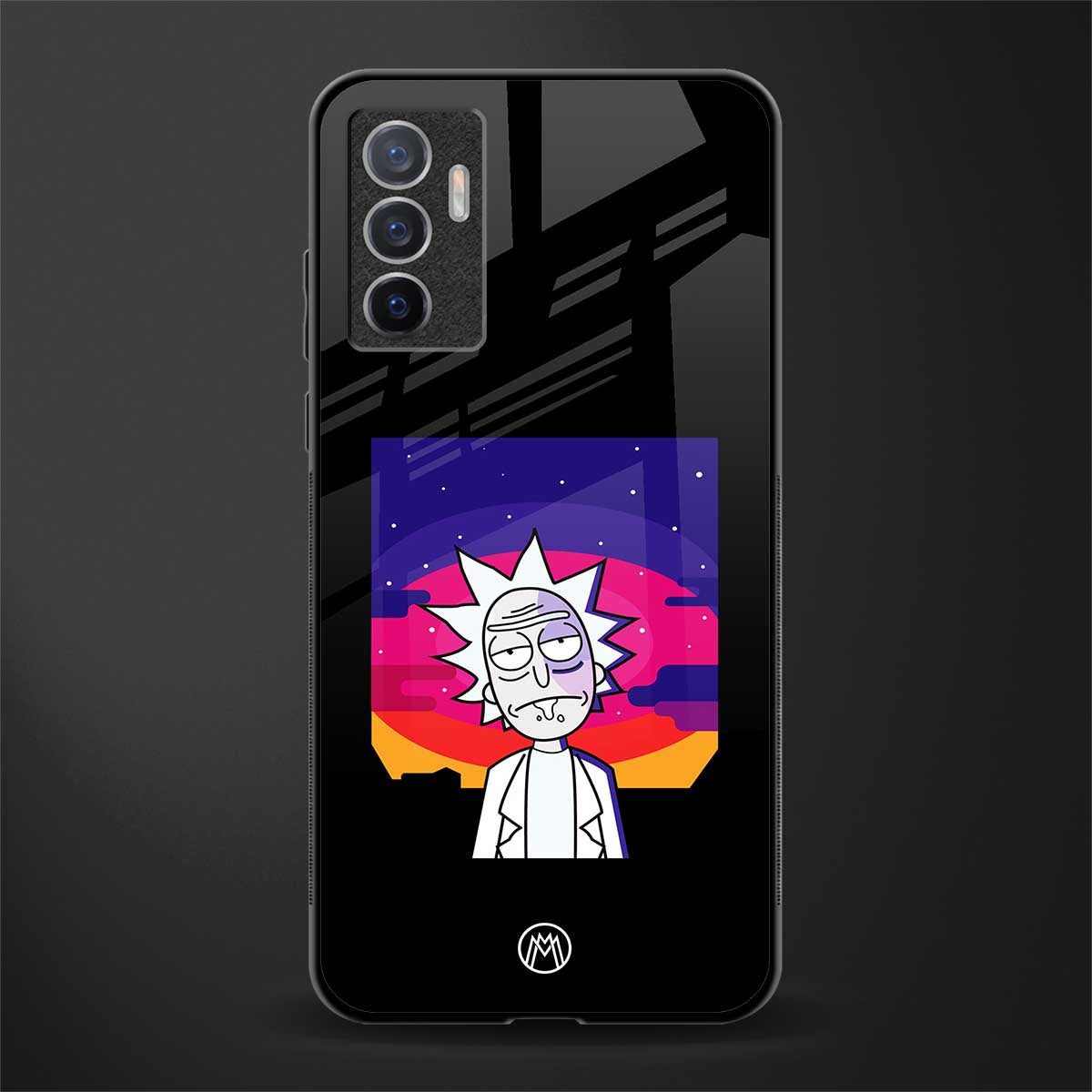 trippy rick sanchez glass case for vivo v23e image