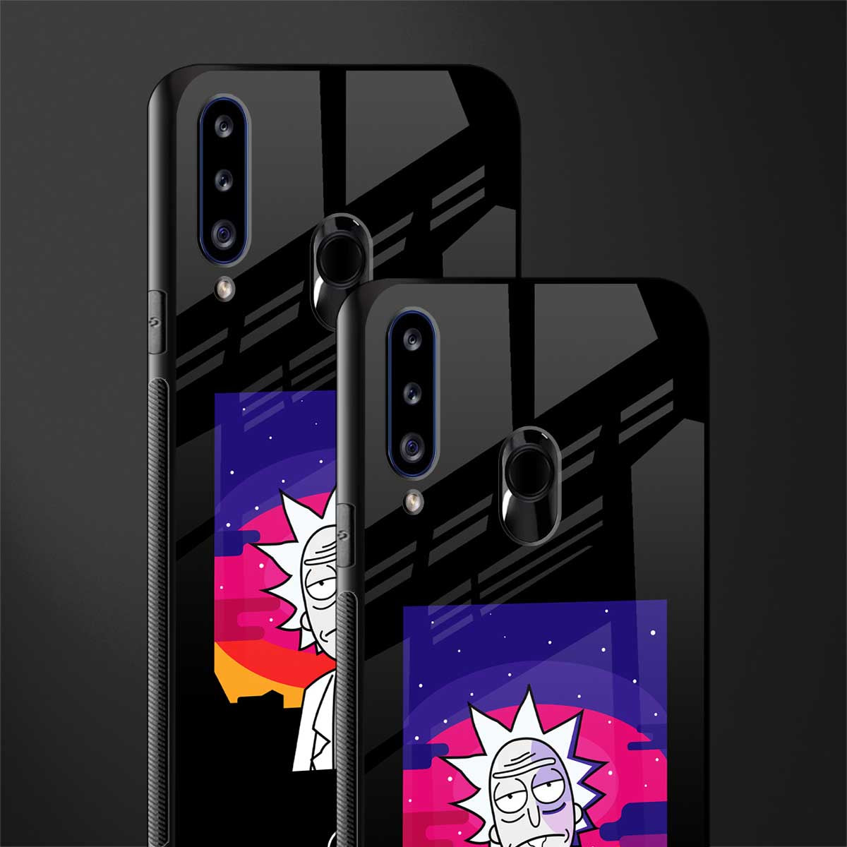 trippy rick sanchez glass case for samsung galaxy a20s image-2