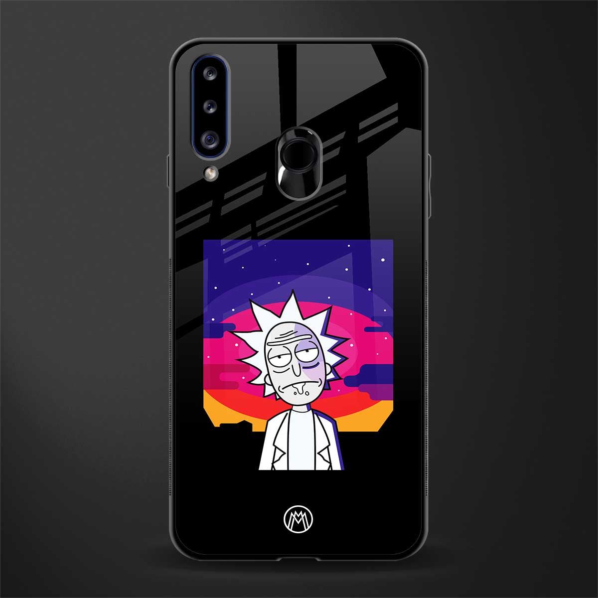trippy rick sanchez glass case for samsung galaxy a20s image