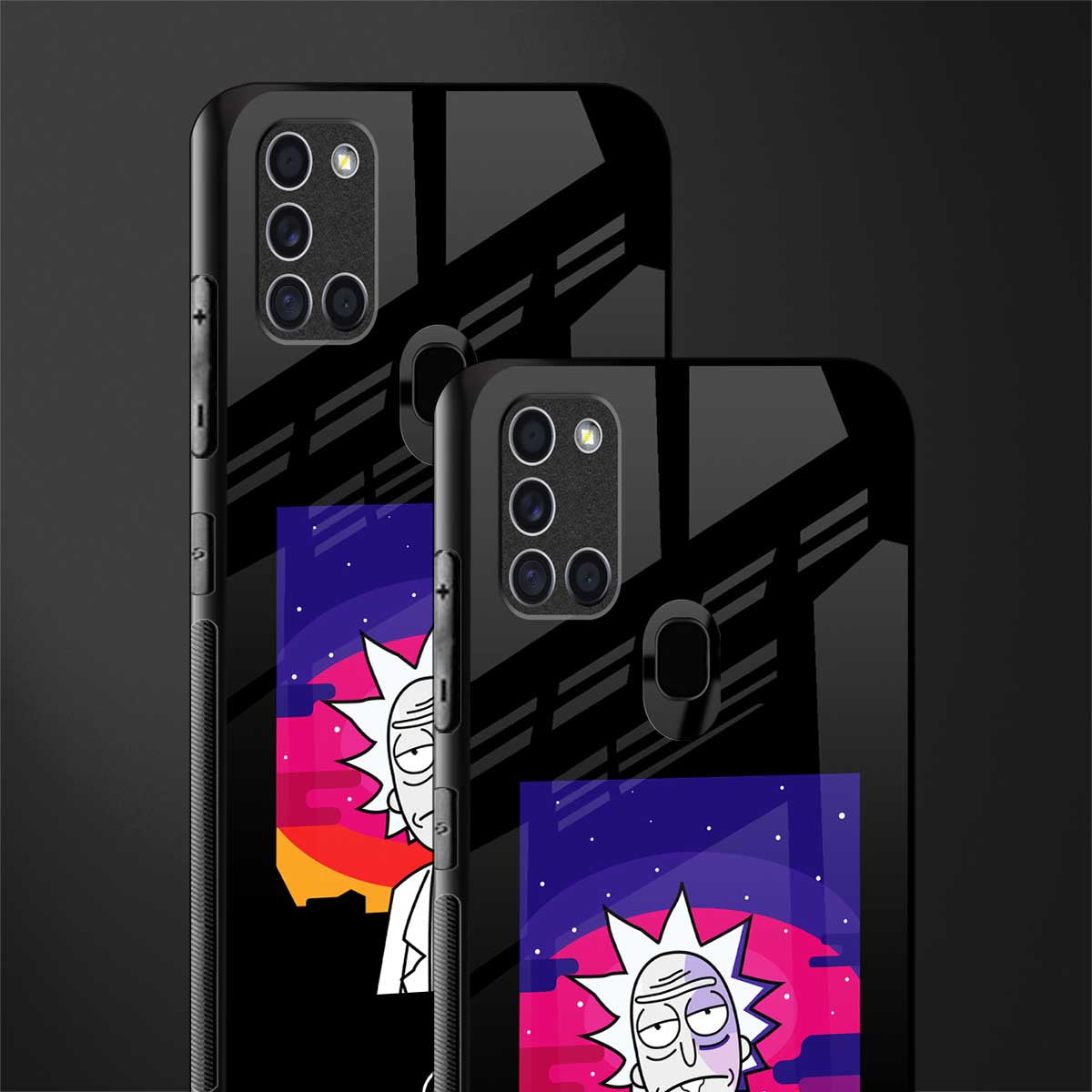 trippy rick sanchez glass case for samsung galaxy a21s image-2